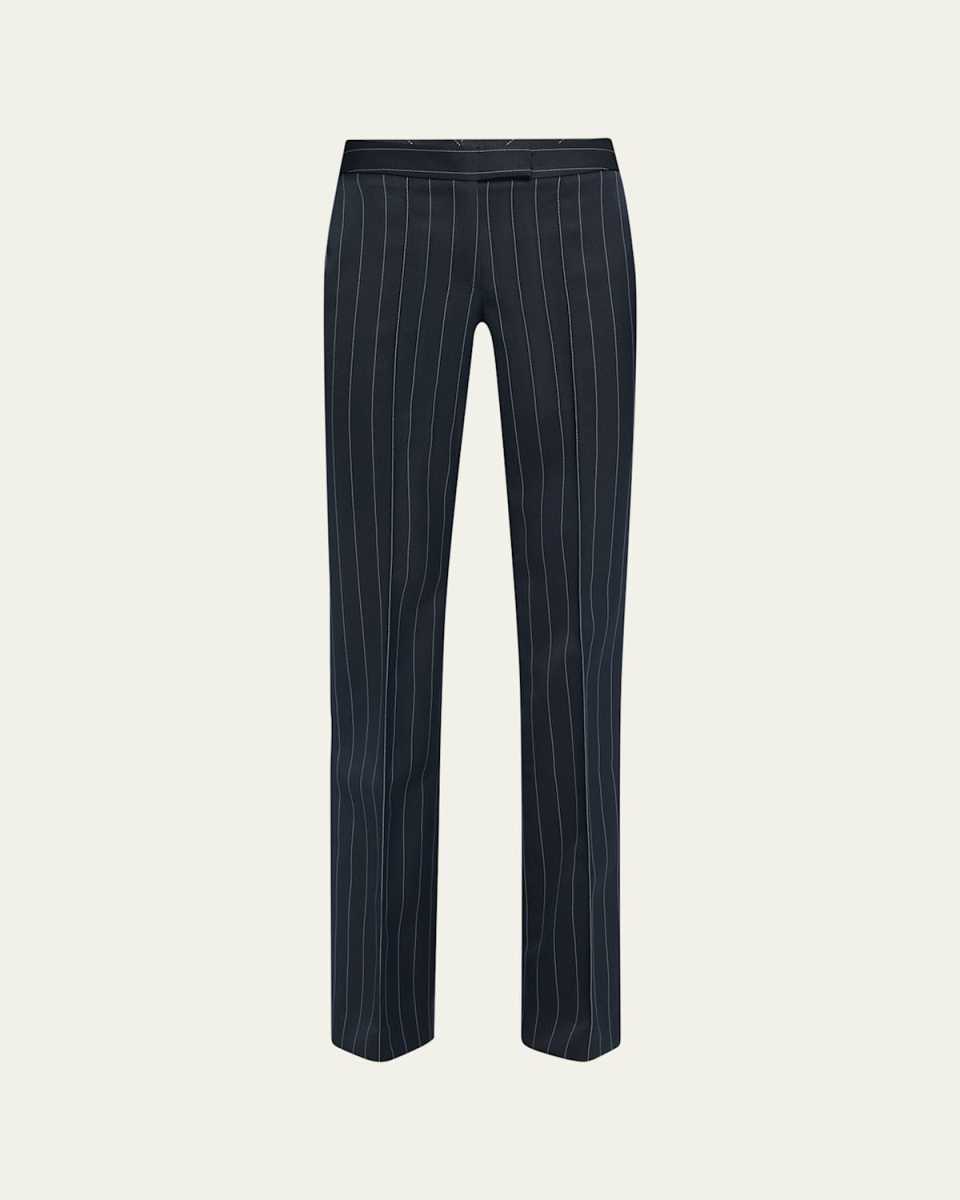 Low Rise Pinstripe Trousers